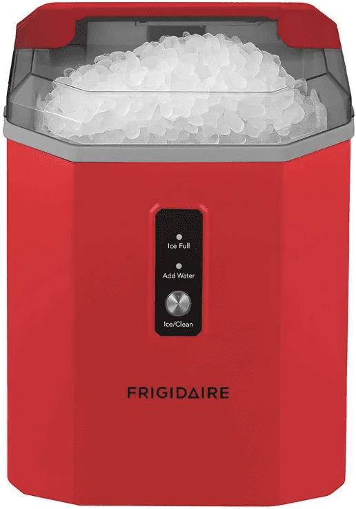 Frigidaire 33lb Countertop Nugget Pellet Ice Maker Self-Cleaning, Red