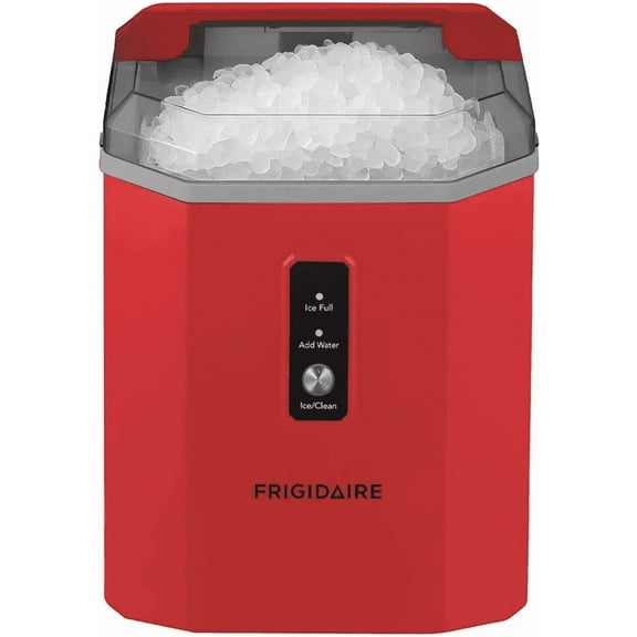 Frigidaire 33lb Countertop Nugget Pellet Ice Maker Self-Cleaning, Red