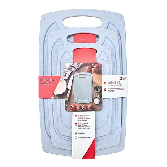 Frigidaire 3pk Wheat Straw Cutting Board, Eco-Friendly