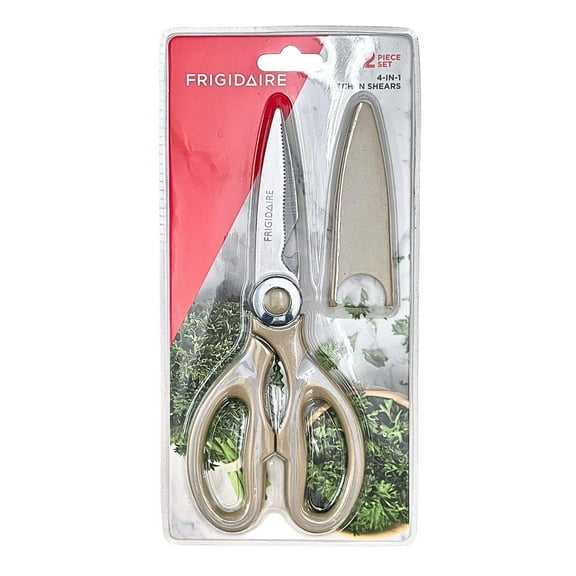 Frigidaire 4-in-1 Kitchen Shears with Sheath, Stainless Steel Multi-Purpose Scissors