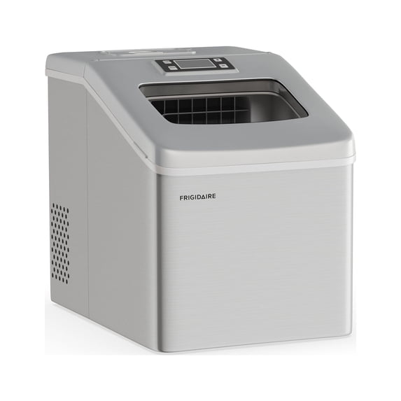 Frigidaire 40 lbs. Clear Ice Maker, Countertop Ice Machine with Square Ice for Home, Kitchen, Office, Bar, Stainless Steel