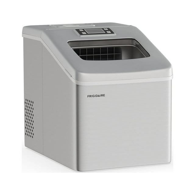 Frigidaire 40lbs. Countertop Clear Square Ice Maker Stainless Steel