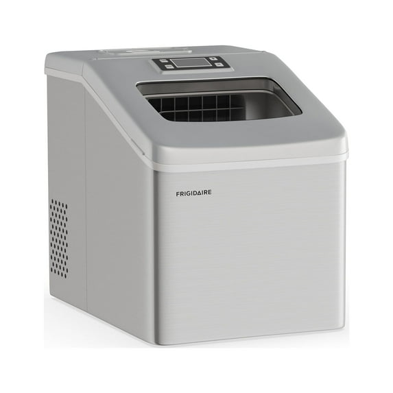 Frigidaire 40 lbs. Clear Ice Maker, Countertop Ice Machine with Square Ice for Home, Kitchen, Office, Bar, Stainless Steel