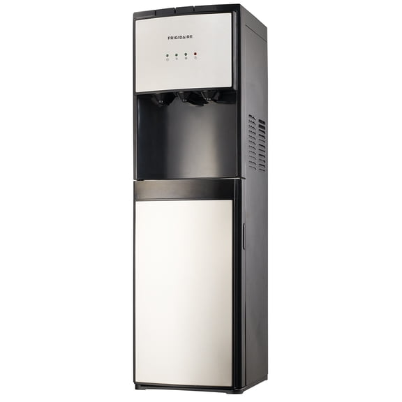 Frigidaire Bottom Load Hot and Cold Water Dispenser, 3 & 5 Gallon Stainless Steel Water Cooler with Compressor Cooling, Hot Water Safety Lock