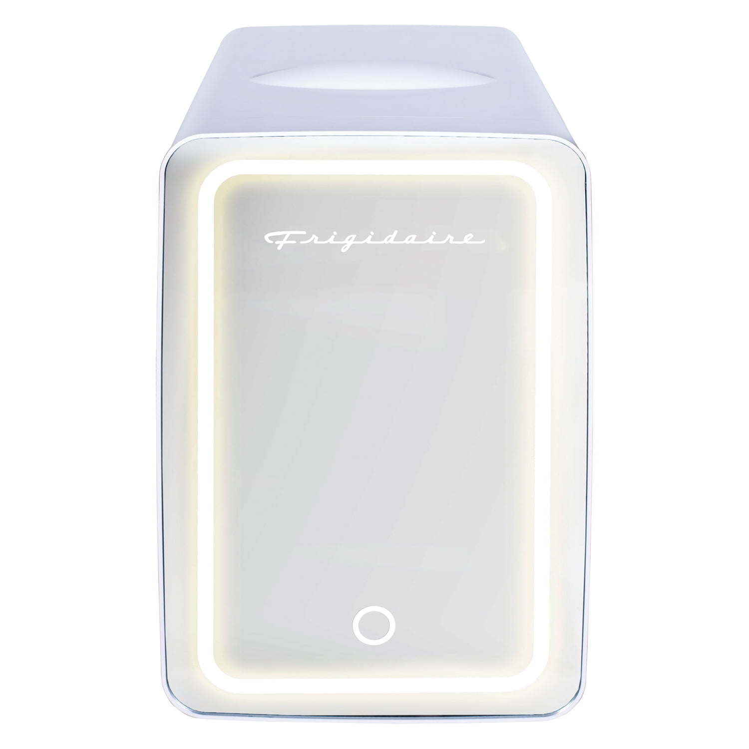 Compact White Thermoelectric Mini Fridge with Lighted Mirror