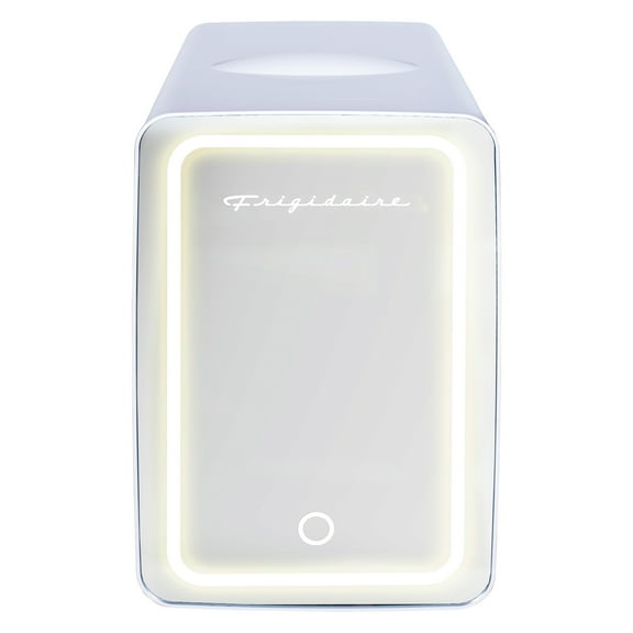 Frigidaire 6.5l, 9 Can Lighted Beauty Mirror Mini Personal Fridge Cooler, White, EFMIS170