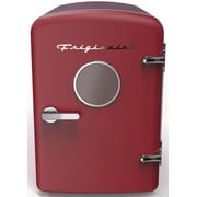 Frigidaire 6 Can Mini Fridge, 4L Portable Personal Cooler – Retro Skincare Fridge, Small Compact Refrigerator, Red