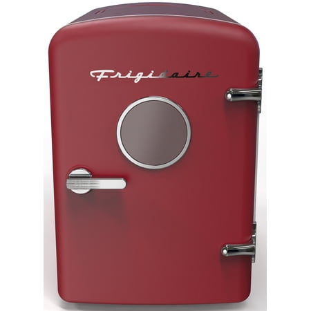 Frigidaire 6 Can Mini Fridge, 4L Portable Personal Cooler – Retro Skincare Fridge, Small Compact Refrigerator, Red