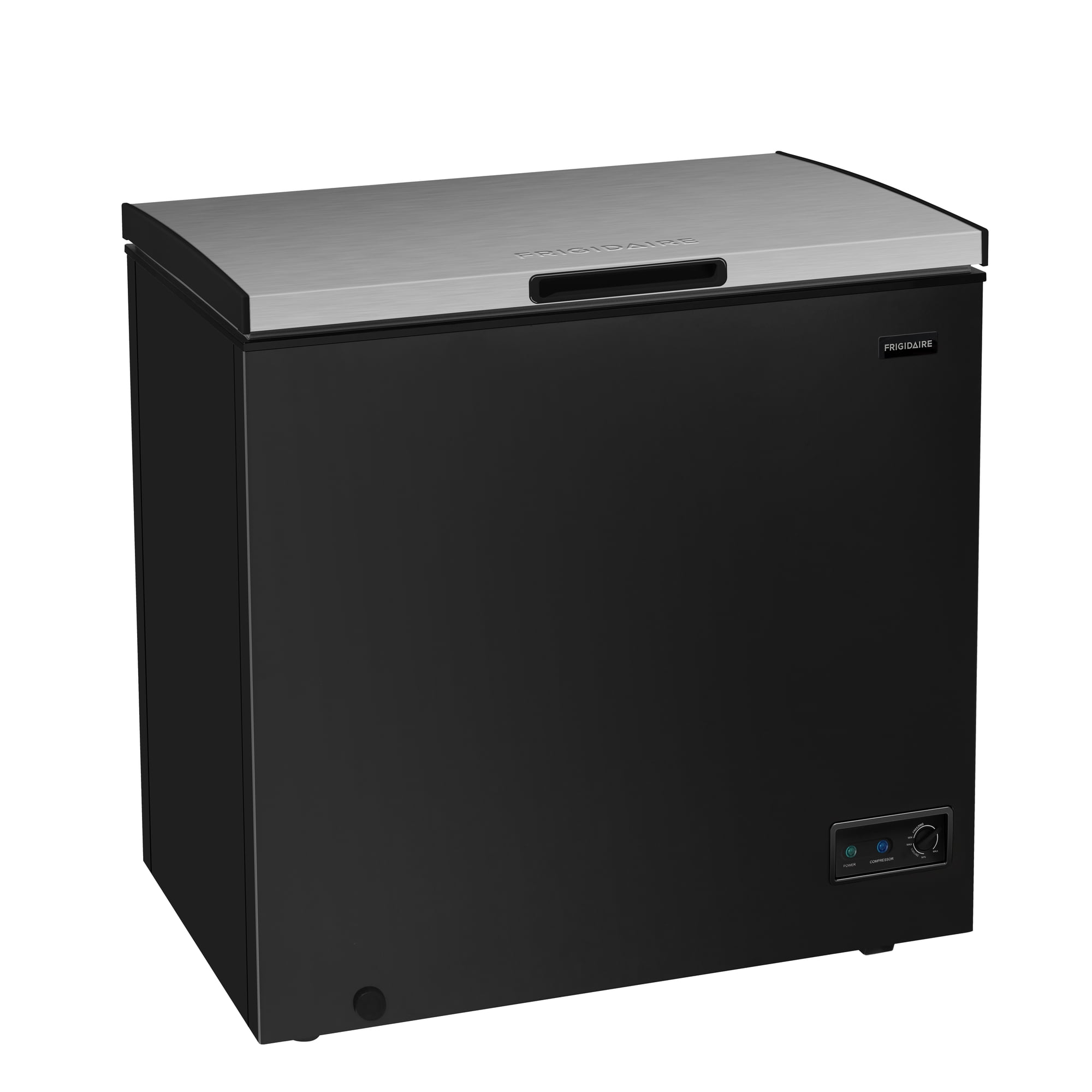 Frigidaire 7.0 Cu. ft. Garage Ready Chest Freezer, Deep Freezer with Stainless Steel Lid, Black