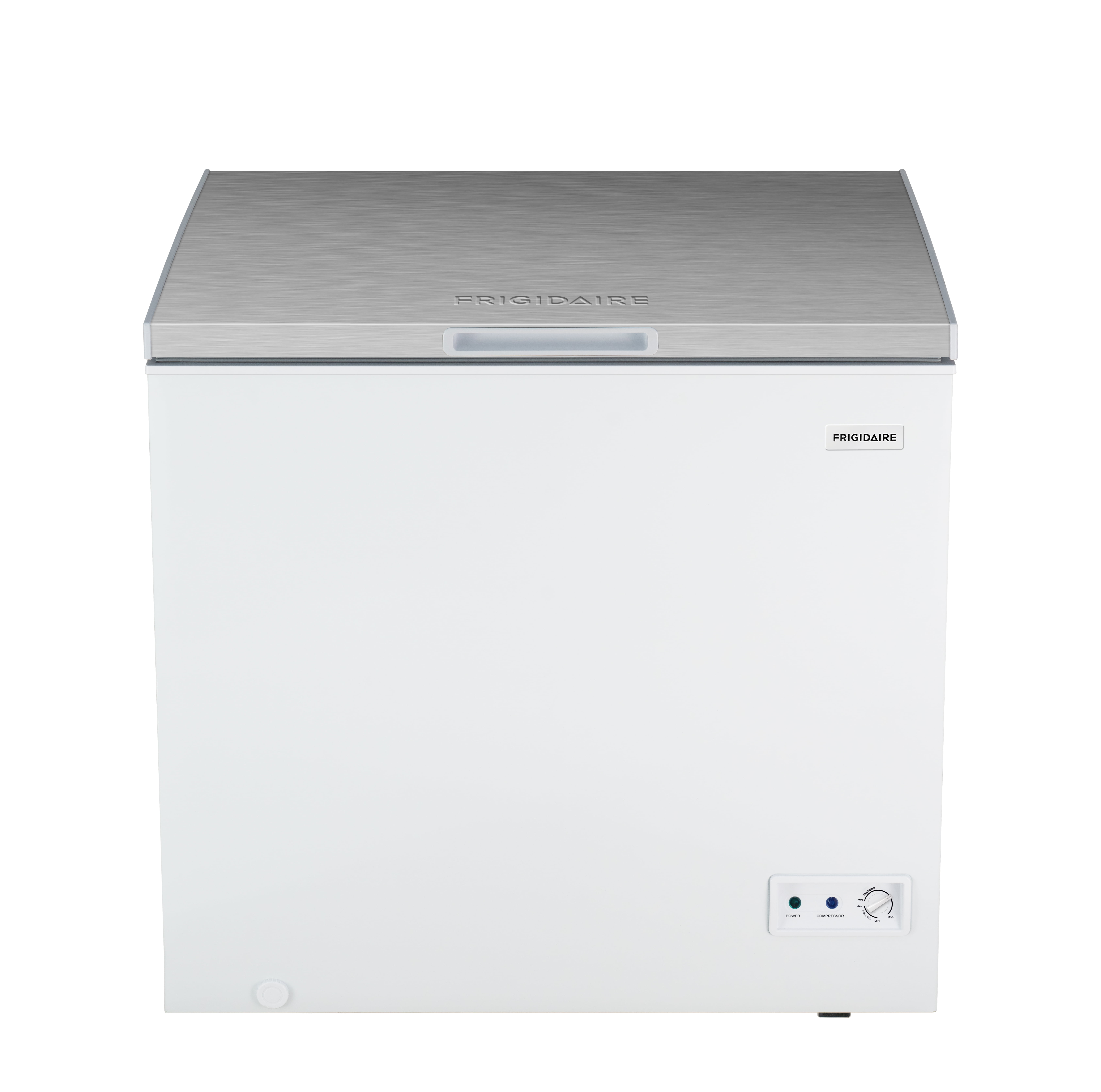 Frigidaire 7.0 Cu. ft. Garage Ready Chest Freezer, Deep Freezer with Stainless Steel Lid, White