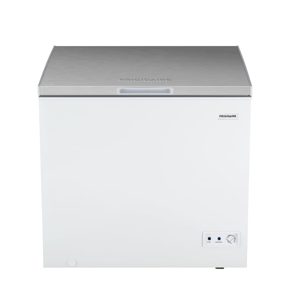 Frigidaire 7.0 Cu. ft. Garage Ready Chest Freezer, Deep Freezer with Stainless Steel Lid, White