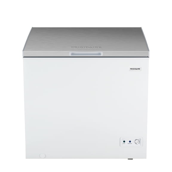 Frigidaire 7.0 Cu. ft. Garage Ready Chest Freezer, Deep Freezer with Stainless Steel Lid, White