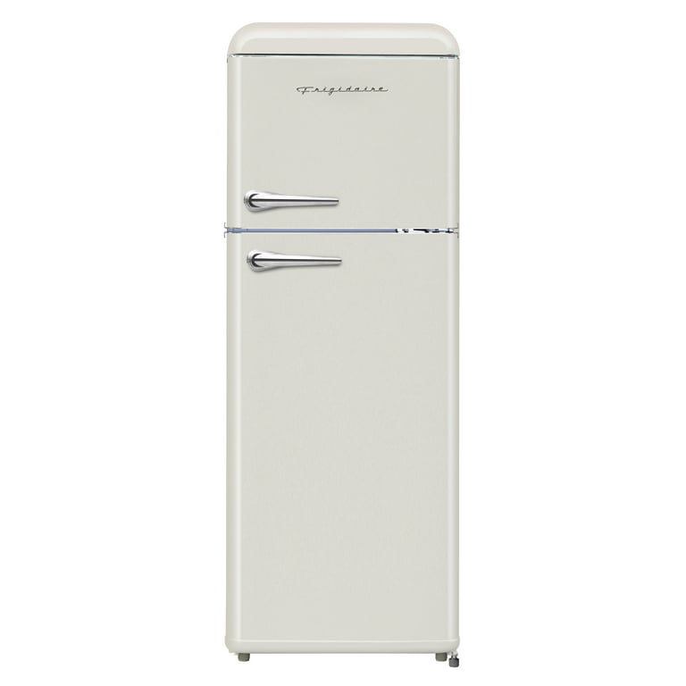 2 Door Apartment Size Retro Refrigerator with Top Freezer, Chrome