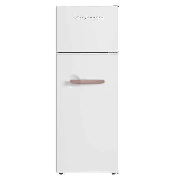 Frigidaire, 7.5 cu. Ft. Retro Top Mount Fridge, EFR768, W: 20.59" x L: 22.24" X H: 56.38", Rosegold White