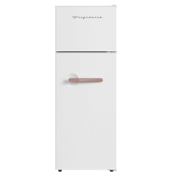 Frigidaire, 7.5 cu. Ft. Retro Top Mount Fridge, EFR768, W: 20.59" x L: 22.24" X H: 56.38", Rosegold White