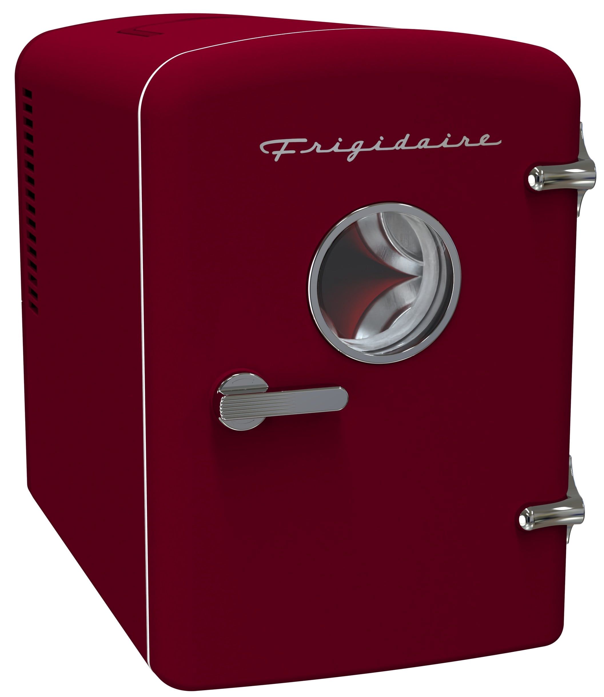 Frigidaire 9 Can Retro Mini Fridge, 6L Portable Personal Cooler with AC/DC Adapters, Skincare Fridge for Travel, Bedroom, Office, Dorm, Red