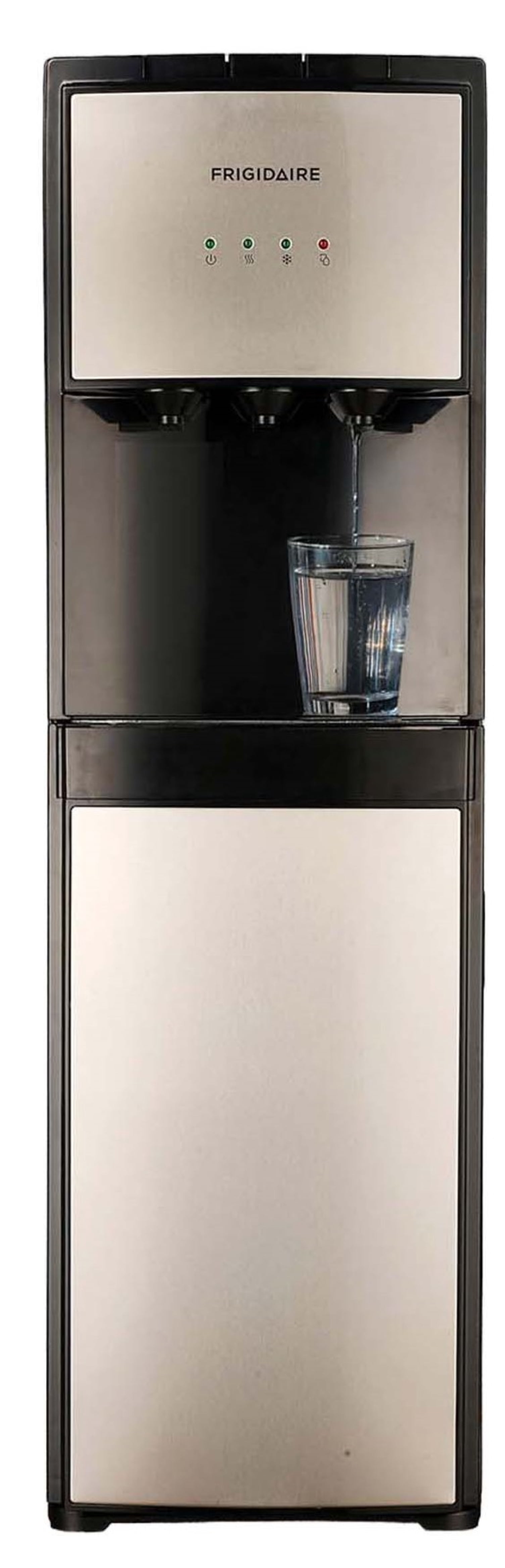 Frigidaire Bottom Load Hot and Cold Water Dispenser, 3 & 5 Gallon Stainless Steel Water Cooler with Compressor Cooling, Hot Water Safety Lock
