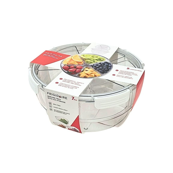 Frigidaire Condiment Server, 5 Compartments, Bar Ice Fruit Holder, Compartment Tray with Lid