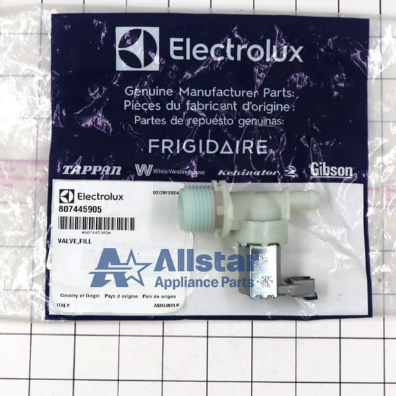 Frigidaire Dishwasher Water Inlet Valve 807445905