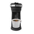 thumbnail image 1 of Frigidaire ECMK110 Stainless Steel 2 In 1 Single Serve K Cup / Ground Coffee Maker, 14oz With Push Button Switch, With Mesh Filter, Black, 1 of 3