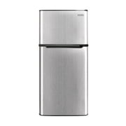 Frigidaire 4.5 cu ft 2-Door Compact Refrigerator with Freezer and Chrome trim space-saving, energy-efficient mini fridge ideal for dorms, offices, and small kitchens.
