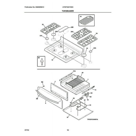 Frigidaire / Electrolux 316571302 Grate Set - OEM Part