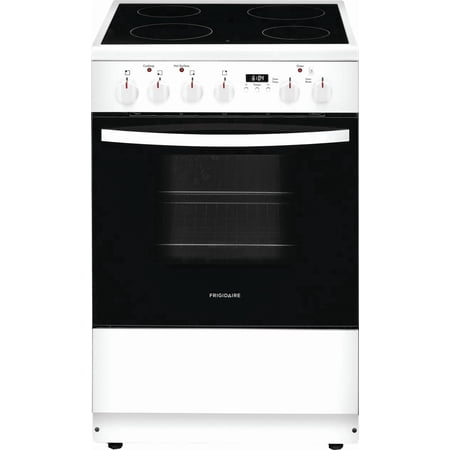 Frigidaire - 24 in. Wide 4 elements 1.9 Cu. Ft. Freestanding Electric Range with Smoothtop and Hidden Bake Element - White