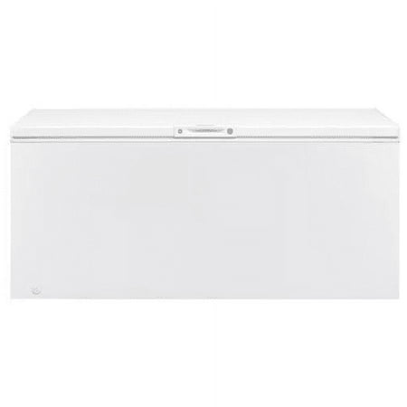 "Frigidaire FFFC15M4TW 56"" Chest Freezer with 14.8 cu. ft. Capacity, Manual Defrost, Caster Wheels, Lock, and LED Lighting, in White"
