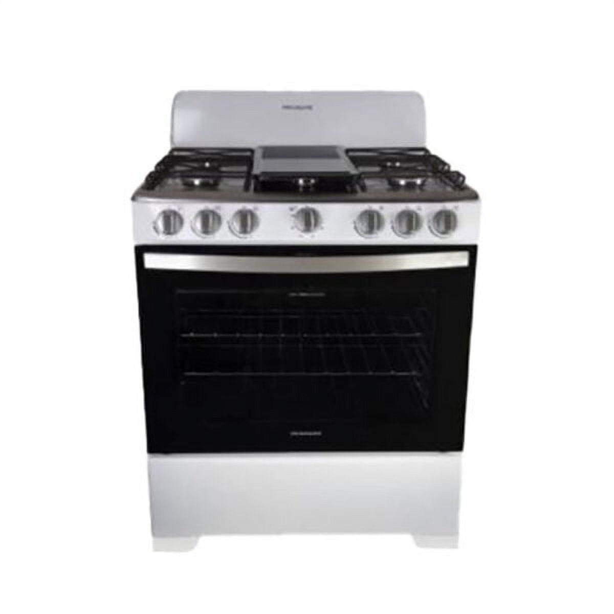 Frigidaire FKGR30AHSUW 30" Gas Range, 6 Sealed Burners, Flat wire