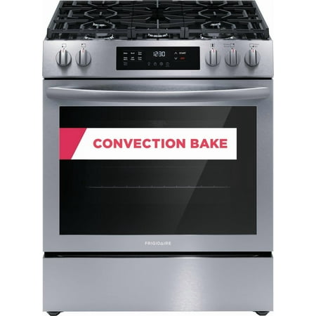 Frigidaire - 5.1 Cu. Ft. Slide-In Gas Range with Self-cleaning and Convection Bake - Stainless Steel