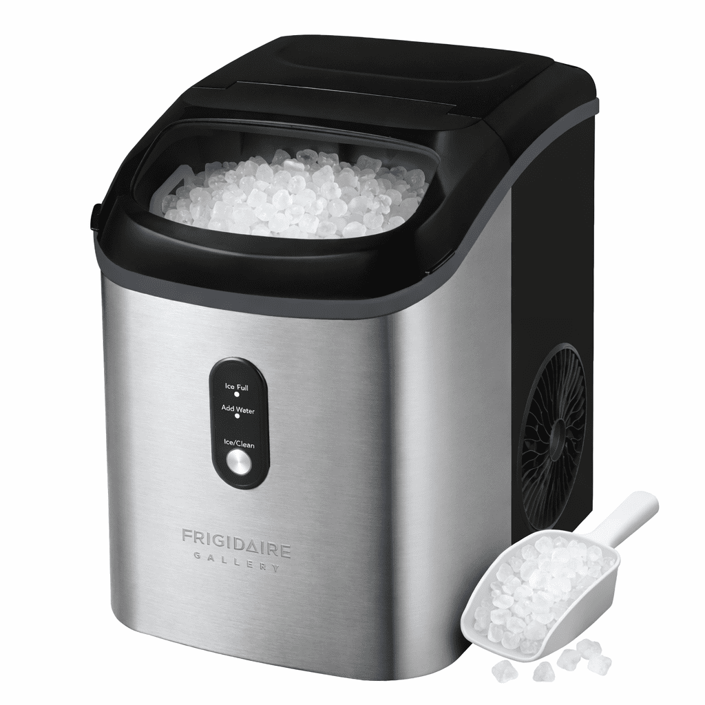 Frigidaire Gallery 33 lbs. Nugget Ice Maker, Self-Cleaning Countertop Ice Machine, Black Stainless Steel