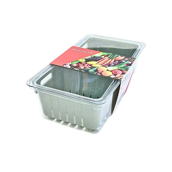 Frigidaire Green 3-Compartment Fridge Organizer Fruit Storage Container with Colanders