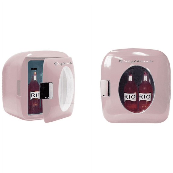 Restored Frigidaire Portable Retro Mini Fridge, 12-Can Capacity, Pink (Refurbished)