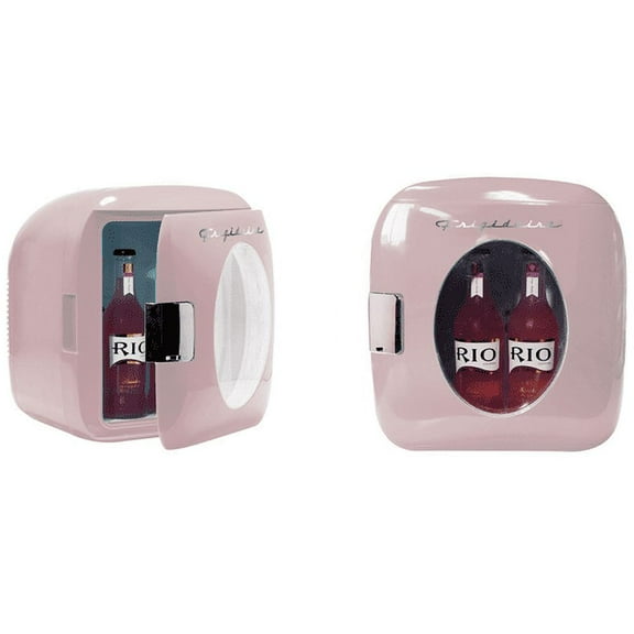 Restored Frigidaire Portable Retro Mini Fridge, 12-Can Capacity, Pink (Refurbished)