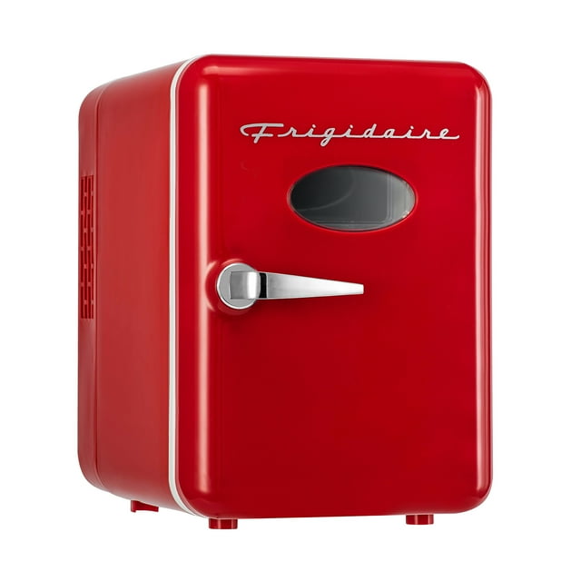 Frigidaire Retro 6Can Mini Fridge, Portable Desktop Beverage Cooler, EFMIS137, Red
