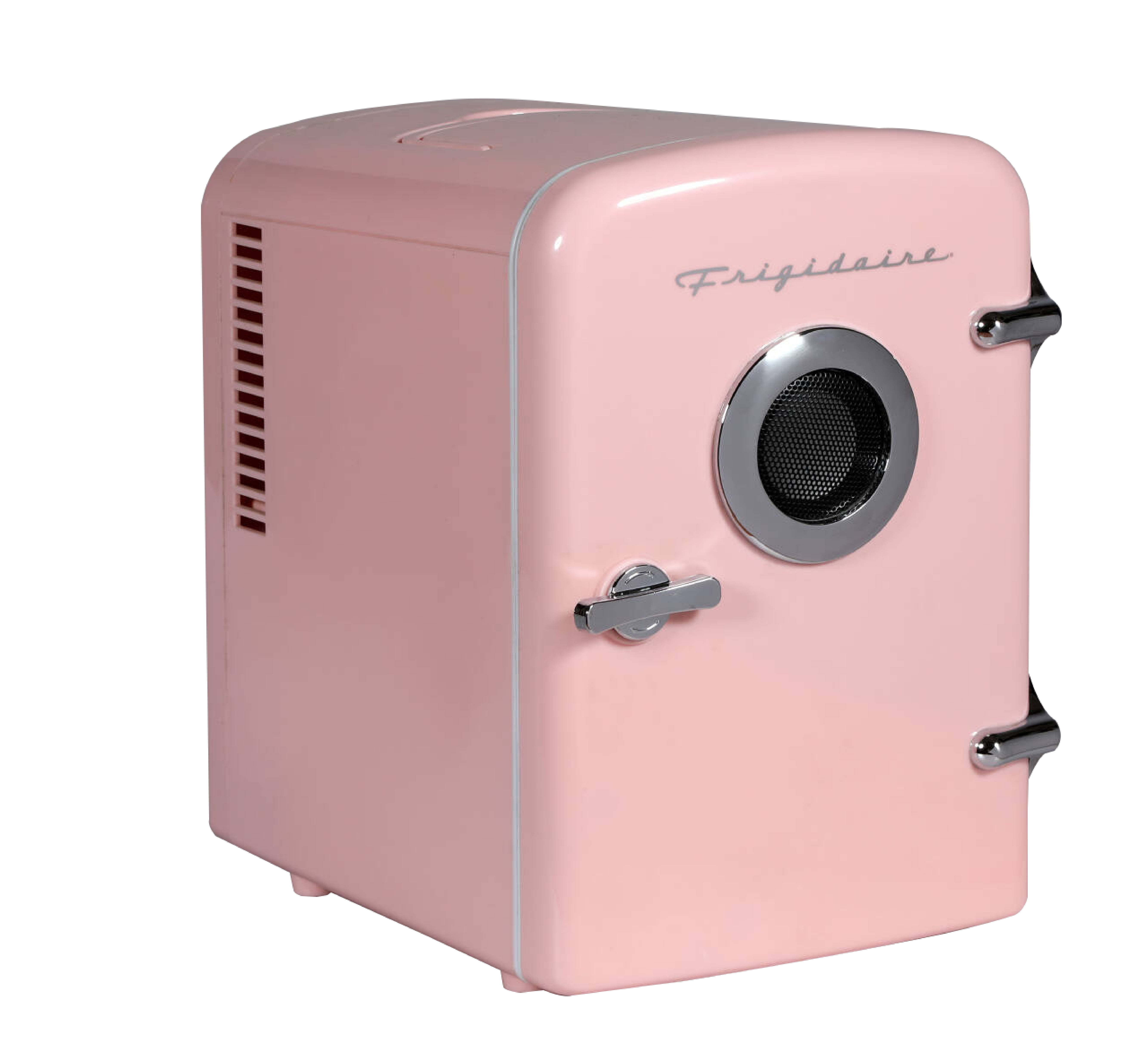 Frigidaire 6 Can Portable Retro Mini Cooler with Built-in Bluetooth Speaker, 4 Liter Personal Cooler, Pink EFMIS151