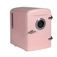 thumbnail image 1 of Frigidaire Portable Retro 6-can Mini Personal Fridge Cooler, EFMIS151, Built-in Bluetooth(R) Speaker, Pink, 1 of 14