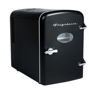 Frigidaire 9 Can Retro Personal Mini Fridge, 6L Portable Cooler with AC & 12V Car Adapter, Compact Beverage Cooler for Drinks, Skincare, and Snacks
