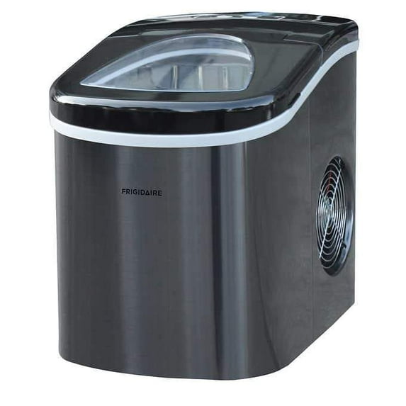 Frigidaire Portable Self Cleaning Ice Maker, Black Stainless Steel