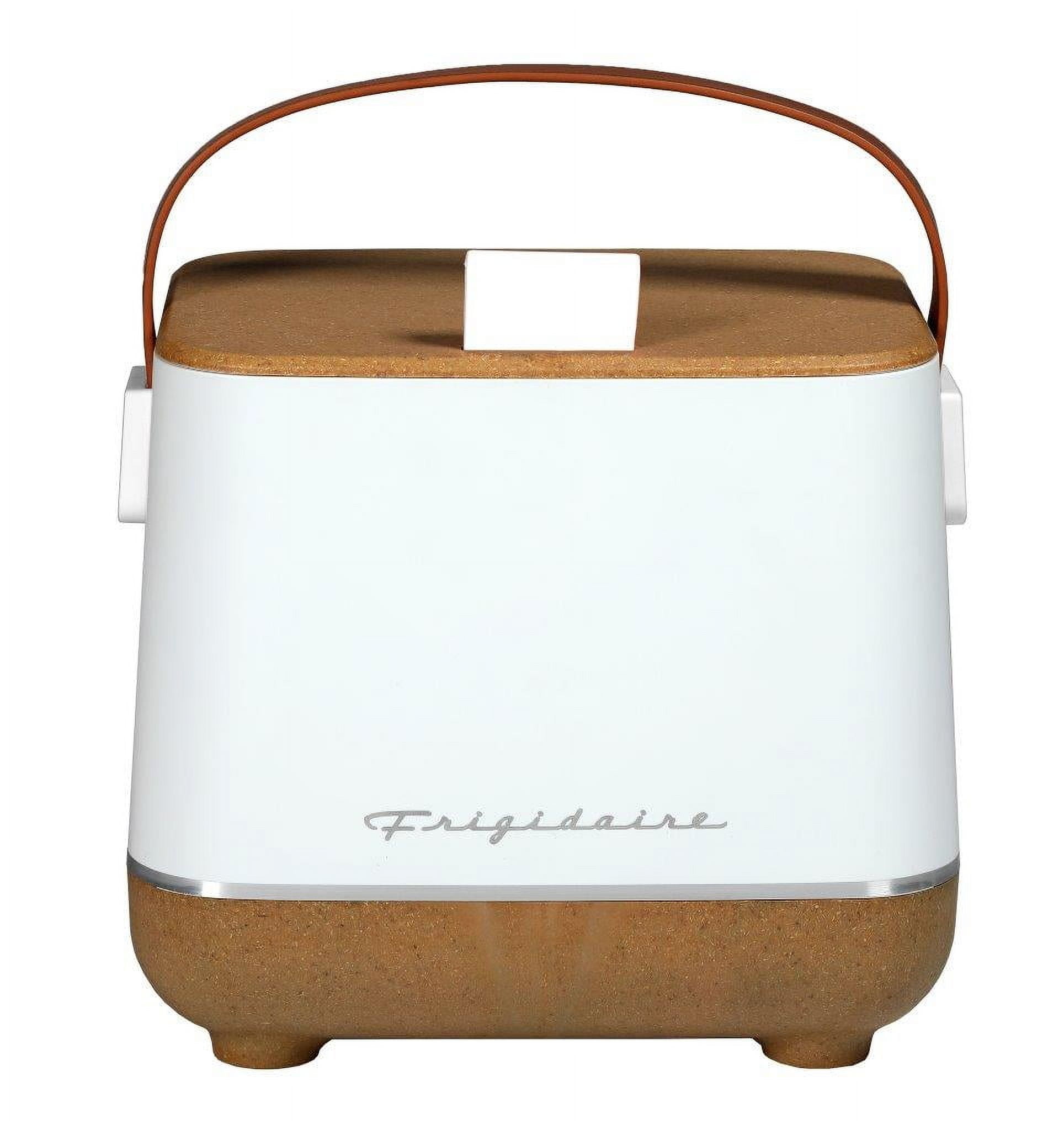 Frigidaire Portable 6-Can Insulated Mini Fridge Cooler, White, 0.14 cu. ft
