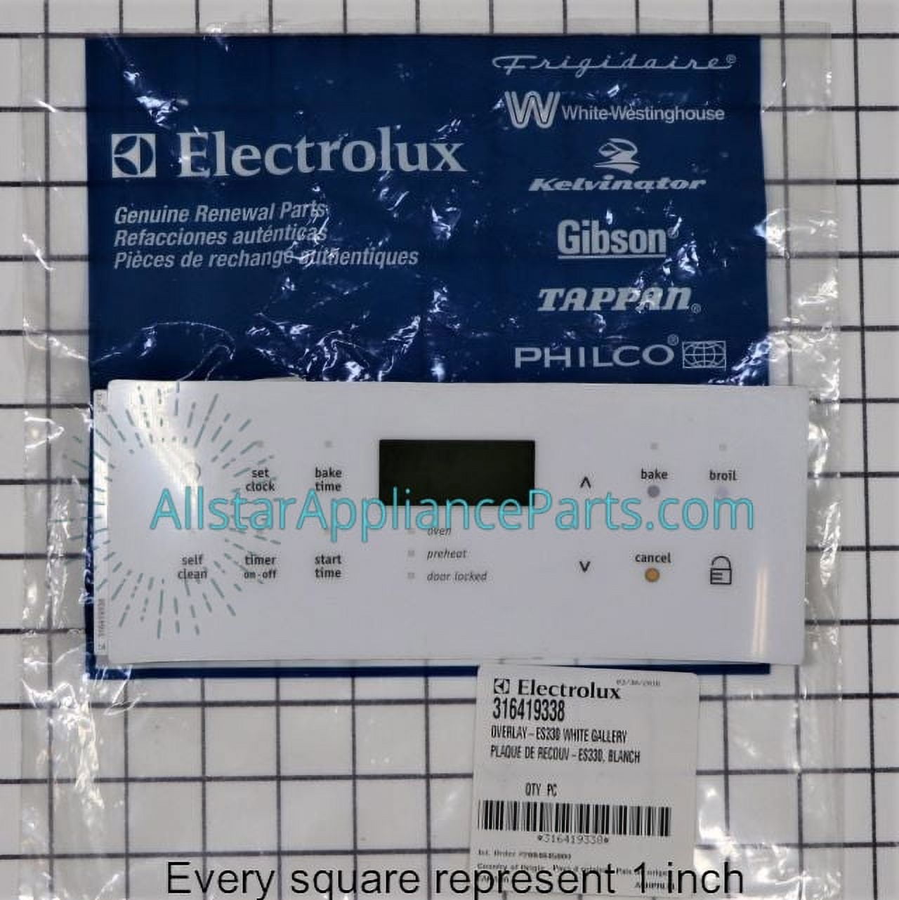 Frigidaire Range/Stove/Oven Overlay 316419338