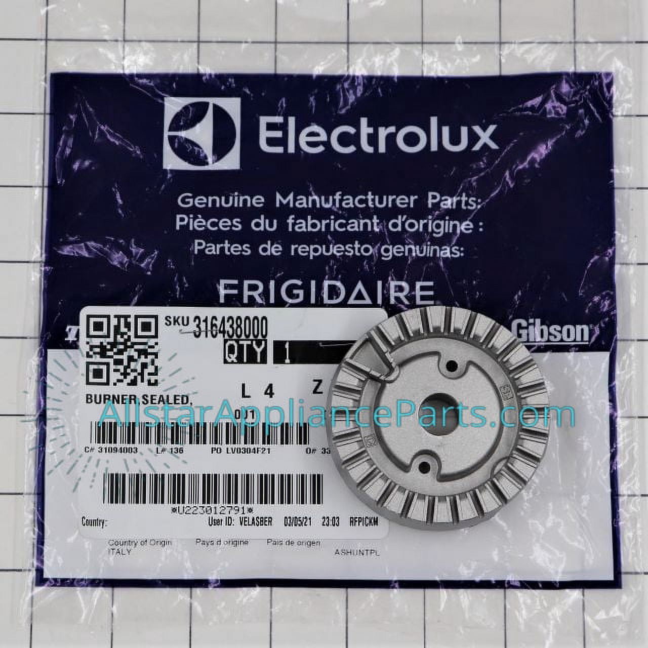 Frigidaire Range/Stove/Oven Surface Burner Base 316438000