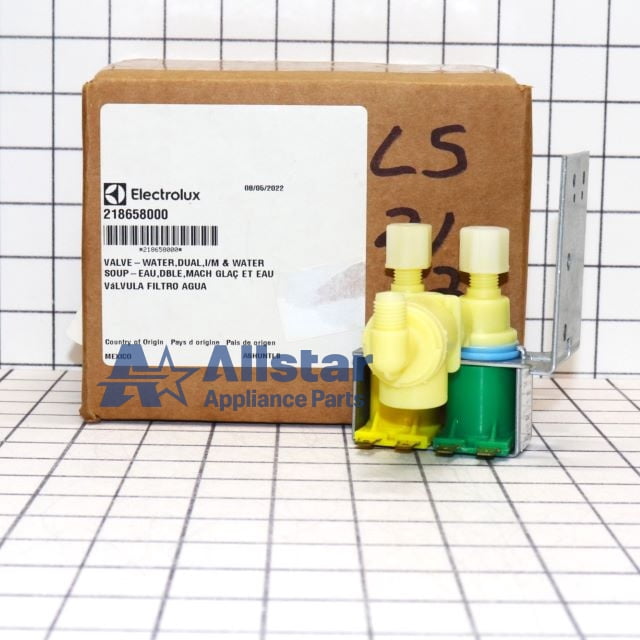 OEM Water Valve Single Solenoid 5304520540 - Compatible With Frigidaire/Electrolux Refrigerator Models EI33AF80WS0, FFHI1835VS0, FPFU19F8WF0, Etc.