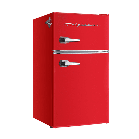 Frigidaire Retro 3.1 Cu ft Two Door Compact Refrigerator with Freezer, Red