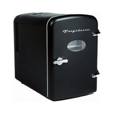Frigidaire Retro 6 Can Mini Beverage/Skincare Cooler, Black, 4L
