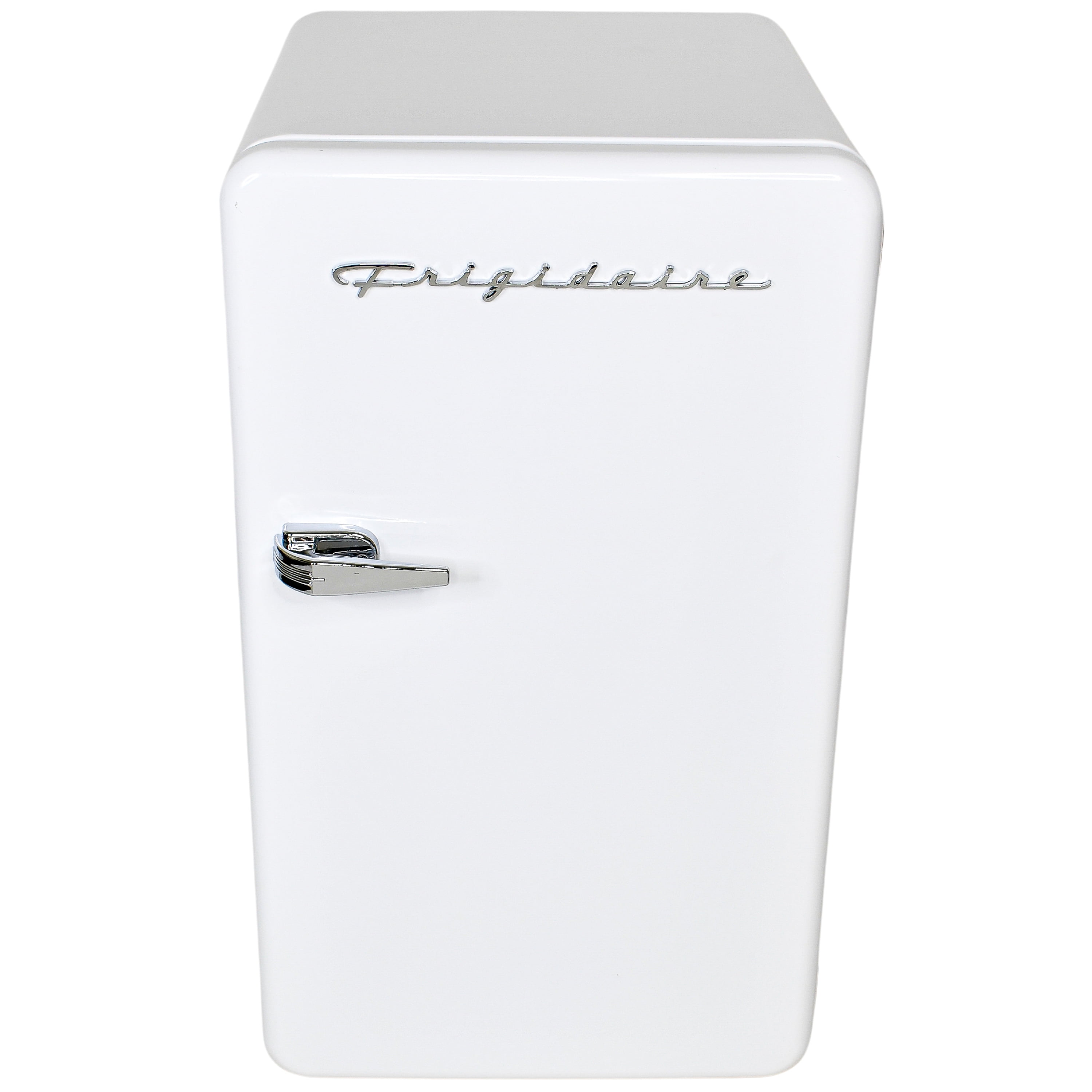 Compact White Retro Smart Refrigerator with Built-In Bottle Opener