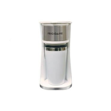 Frigidaire Stainless Steel Coffee Maker - Single Cup With Insulted Travel Mug ECMK095 with 420ml Capacity White