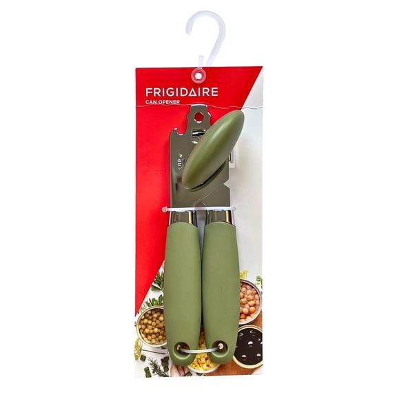 Frigidaire Stainless Steel Manual Can Opener with Soft Touch Handle, Oversized Handheld Easy Turn Knob