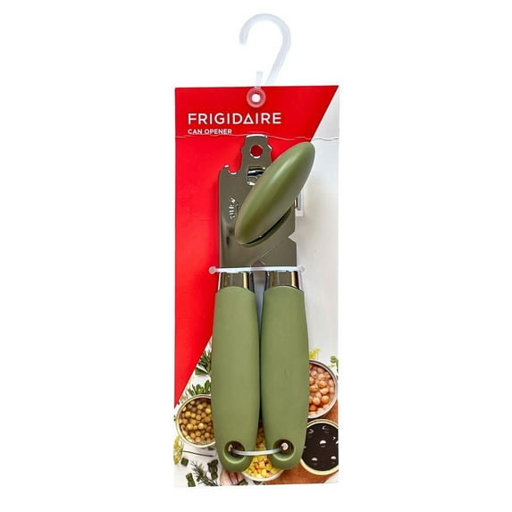 Frigidaire Stainless Steel Manual Can Opener with Soft Touch Handle, Oversized Handheld Easy Turn Knob