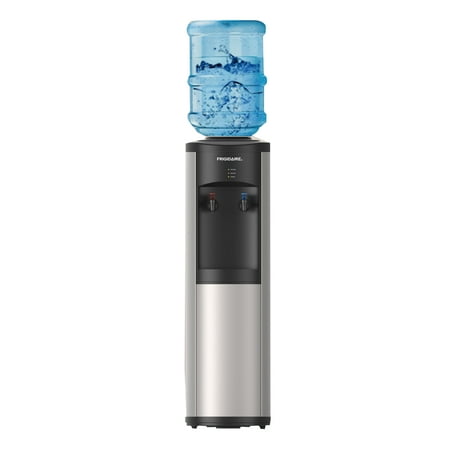 Frigidaire Top Load Hot & Cold Water Cooler Dispenser, Fits 3 and 5 Gallon Bottles, Stainless Steel